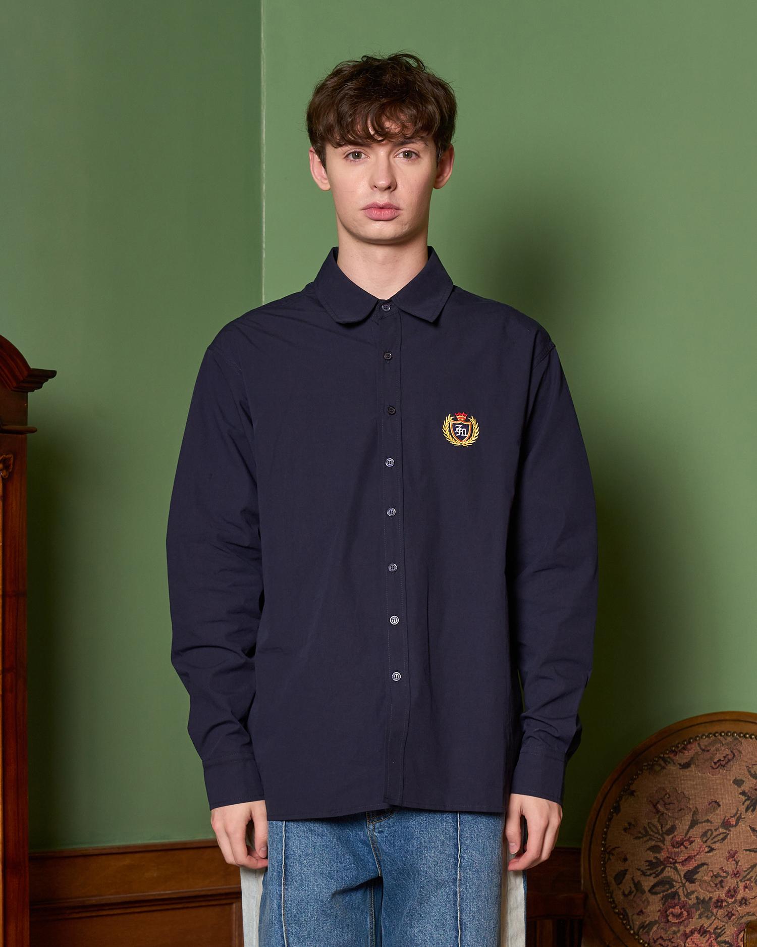 G Museum Overfit Cotton Shirts (Navy) Navy/L
