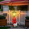 Solar Powered Resin Fire Hydrant Dog Garden Ornament Outdoor Waterproof Lawn Decor