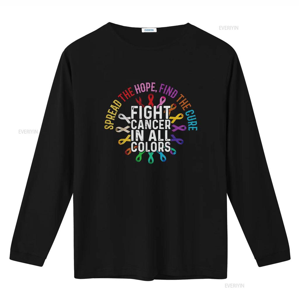 Fight Cancer In All And Every Color Ribbons Flower Heart T Shirt Vintage Washed Soft Comfortable Designer Clothes Breathable