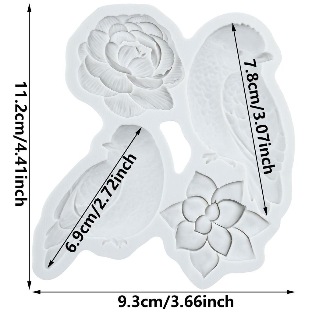 Bird Silicone Molds Flower Fondant Mold Cake Decorating Tools Cupcake Topper Candy Chocolate Gumpaste Mold