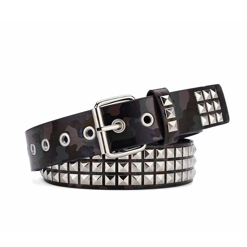 New Square Bead Rivet Belt for Women, Heavy Metal Belt for Men and Women, Y2K European and American Punk Rock Jeans Belt