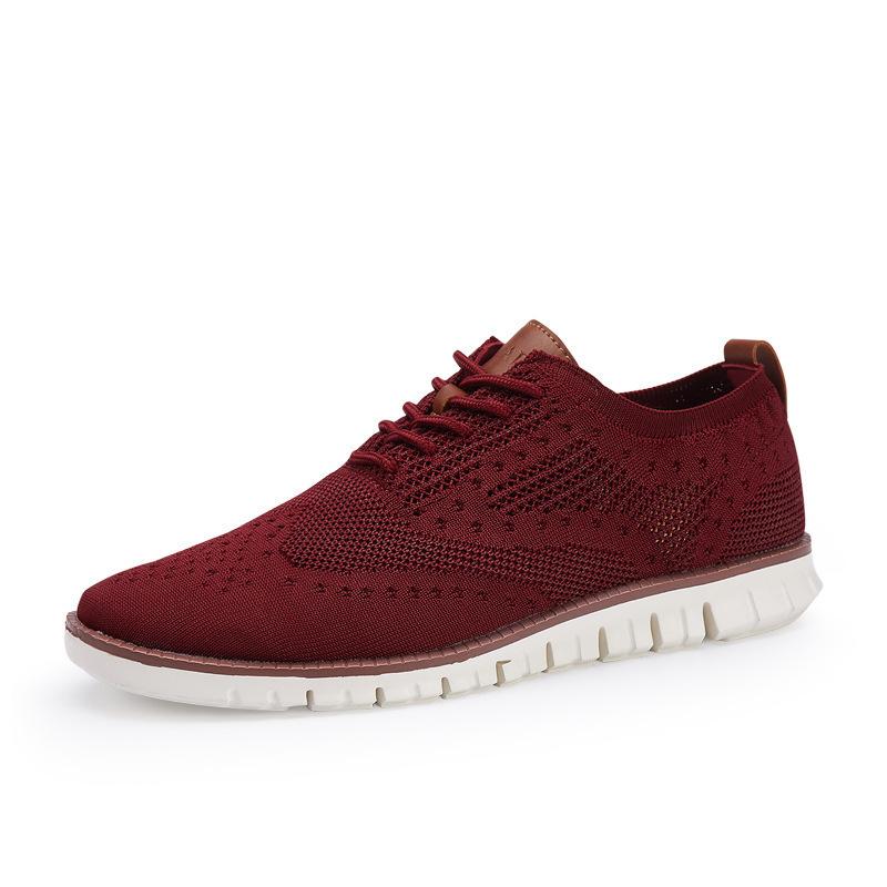Large size spring and summer Brock lace-up light and breathable hollow breathable fly line mesh casual shoes