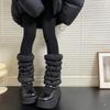 Mid-calf Down Cotton Leg Warmers Fluffy Boots Cover Lolita Loose Socks Foot Cover  Fall Winter