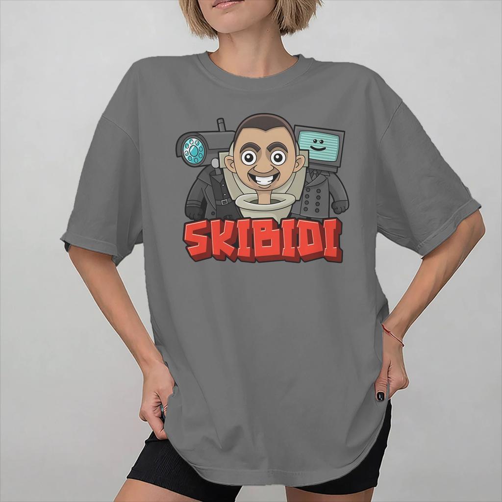 Skibidi Toilet Titan SpeakerUnisex Outfit Unisex Women T Shirt Pure Cotton Tee Graphic Printing Tops Tshirt