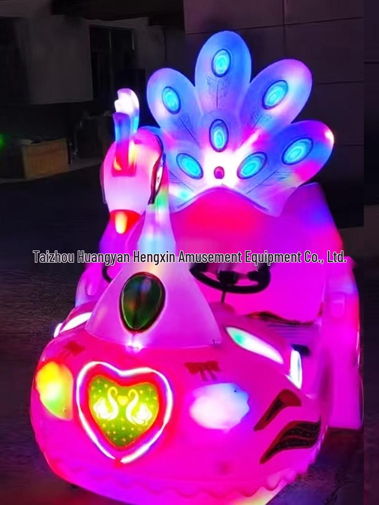 Children's & Adults' Luminous Electric Scooter with Seat - Outdoor Double Bumper Amusement Vehicle