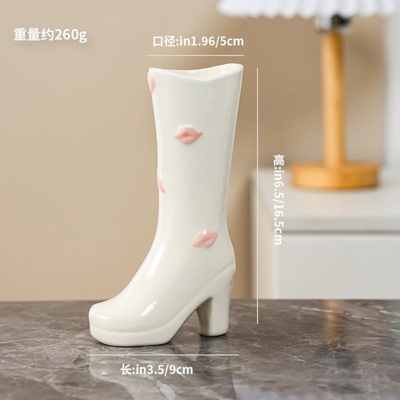 

Creative Boots Pants Vase Ceramic Art Flower Arrangement Container Living Room Office Dining Table Flowers Vase Home Decoration