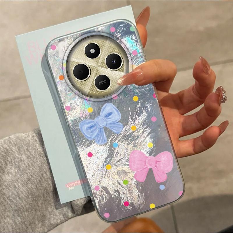 Cute Colorful Bow Heart Girls Women Phone Case For Xiaomi Poco X3pro X5 M6 X6 X3 NFC M5s M6 X7 Pro C75 C61 Bumper Fundas Cover