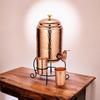 Copper Water Dispenser Set – 5 Litres | Hammered Natural Finish | Includes Stand, 2 Glasses & ABS Tap | Ayurvedic Tamra Jal Water Storage Pot