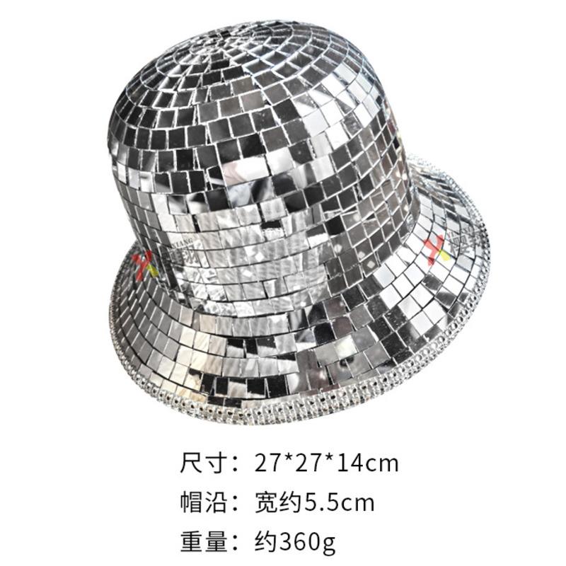 Holographic Mirror Fisherman Bucket Hat Shiny Reflective Disco Style Party For Women Teens Rave Festival Nightclub Dance Gift