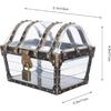 Pirate Treasure Chest for Kids Toy:Transparent Pirate Treasure Chest Toy Box with Lock and Key, Retro Plastic Storage Box for Prizes