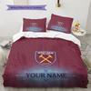 Custom Name West Ham United Pattern Bedding Quilt Set  Home Decoration  Gift (1 * duvet cover + 2 * pillowcase  without core)