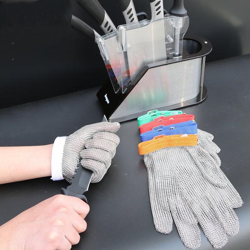 Stainless Steel Wire Mesh Glove with Nylon Wrist Strap
