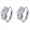 S925 Earrings, Delicate Large Cubic Zirconia, English Crystal Clasp