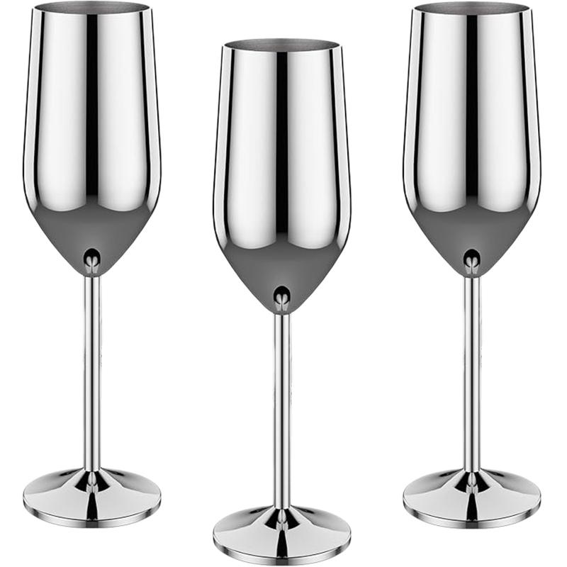 4Pcs Stainless steel wine glasses unbreakable metal cocktail glasses 220ml for drinking cocktails and wine in the at bar Cup