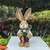 Cute 35Cm Straw Rabbit Woven Rabbit Garden Statue Rabbit Handicraft Home Decor – New Year And Easter Decorations Ornament