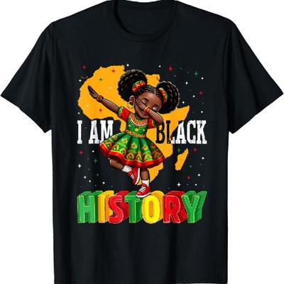 African American Girl Kid I Am Black History Month T-Shirt