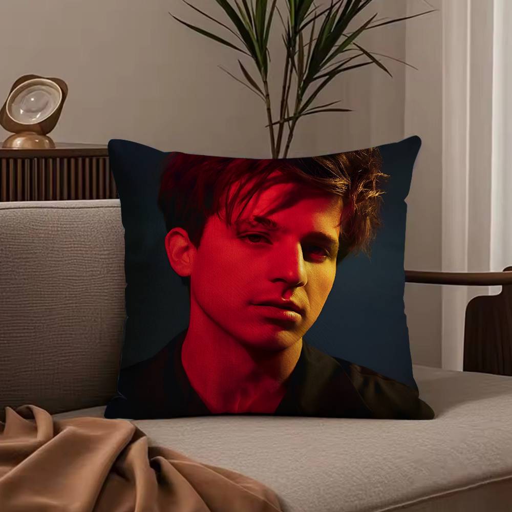 Singer C-Charlie PuthS Pillow Case Anti-dustmite Pillowcase Invisible Zipper Silky Short Plush Sofa Cushion Cover