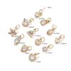 10Pcs/lot Alloy Gold Silver Color Rhinestone Hearts Charms For Earrings Necklaces DIY Love Charms Jewelry  Making Accessories