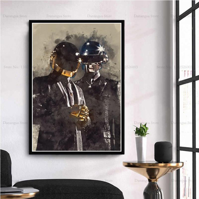 Abstrakt Daft Punk DJ Musikstjärna Konstverk Legend Moderna Affischtryck Väggkonst Canvas Målning Bild Foto Gåva Rum Heminredning