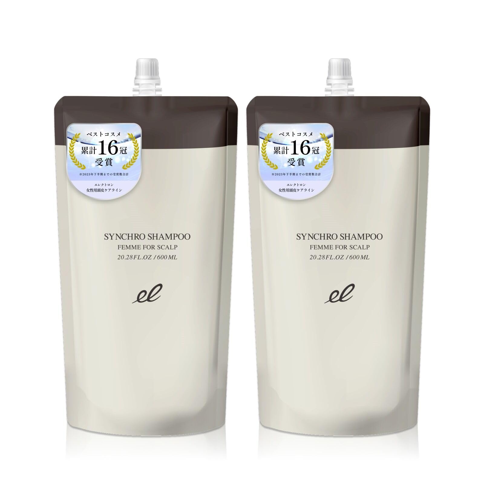 

ELECTRON Synchro Shampoo Femme FOR SCALP Refill 600 мл Набор из 2 средств для ухода за кожей головы Уход за секущимися кончиками Для красивых волос [Официальный] Для женщин