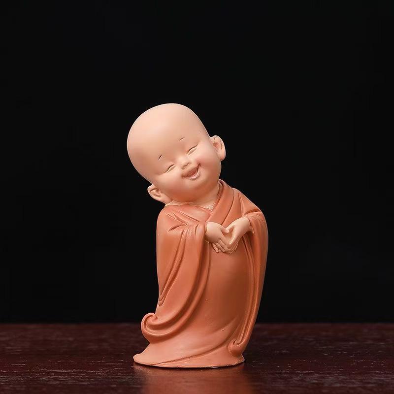 Resin Cute little monk sculptures and figurines Home, Room Car, Office,  Table decoration and accessories Wealth Luck Decor