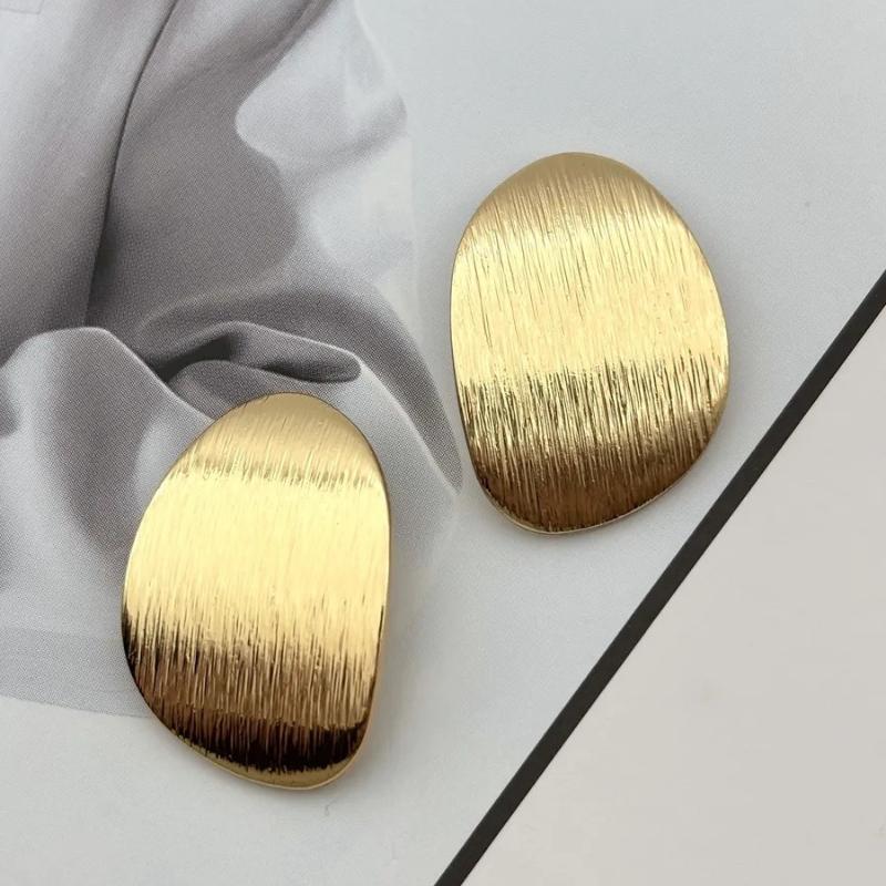 Punk Metal Vintage Ectangular Stripe Earrings for Women Gold Color Chunky Geometric Square Earrings Trendy Jewelry Gifts New