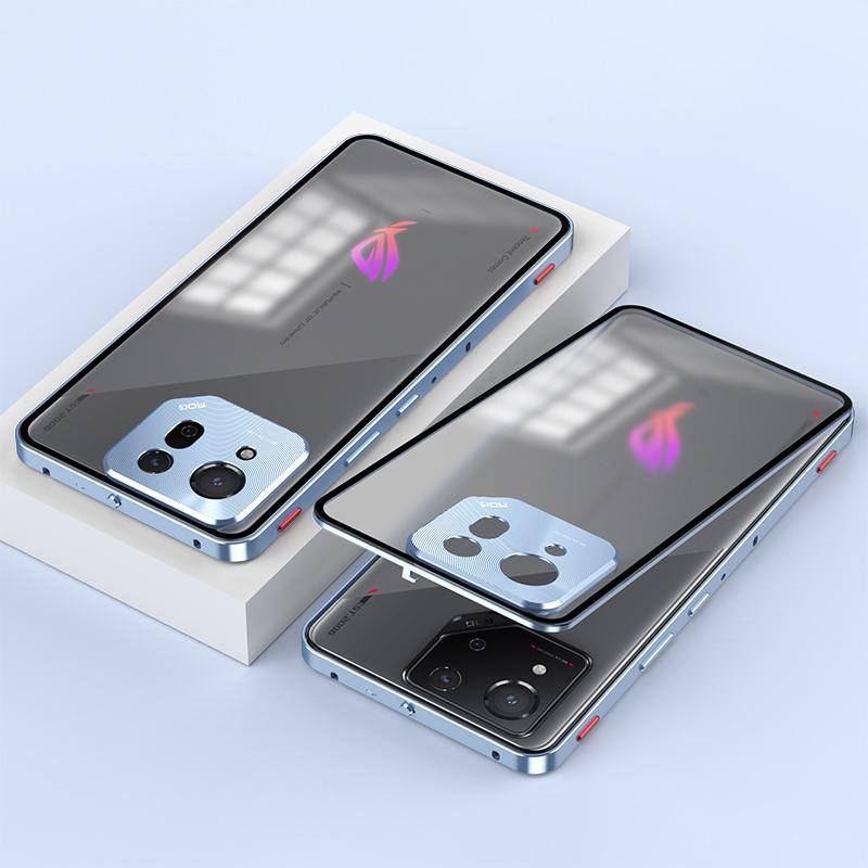 

Для Asus ROG Phone 8 5G/8 Pro 5G Чохол Замок-засувка Металева рамка ПК Задня матова кришка для телефону Blue