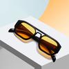  Retro Double Bridges Polygon Square Women Sunglasses Fashion Green Shades UV400 Men Clear Gradient Sun Glasses