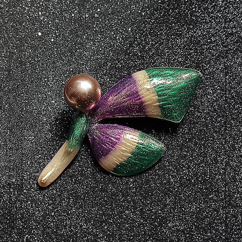 

Атмосферная эмалевая брошь-бабочка женственная антибликовая булавка персонализированный жемчужный корсаж аксессуары для костюма зелёный