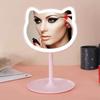 Desktop Cartoon Cat Led Light Makeup Mirror Portable Fashion Mini Electric Cosmetic Mirror for Personal and Home