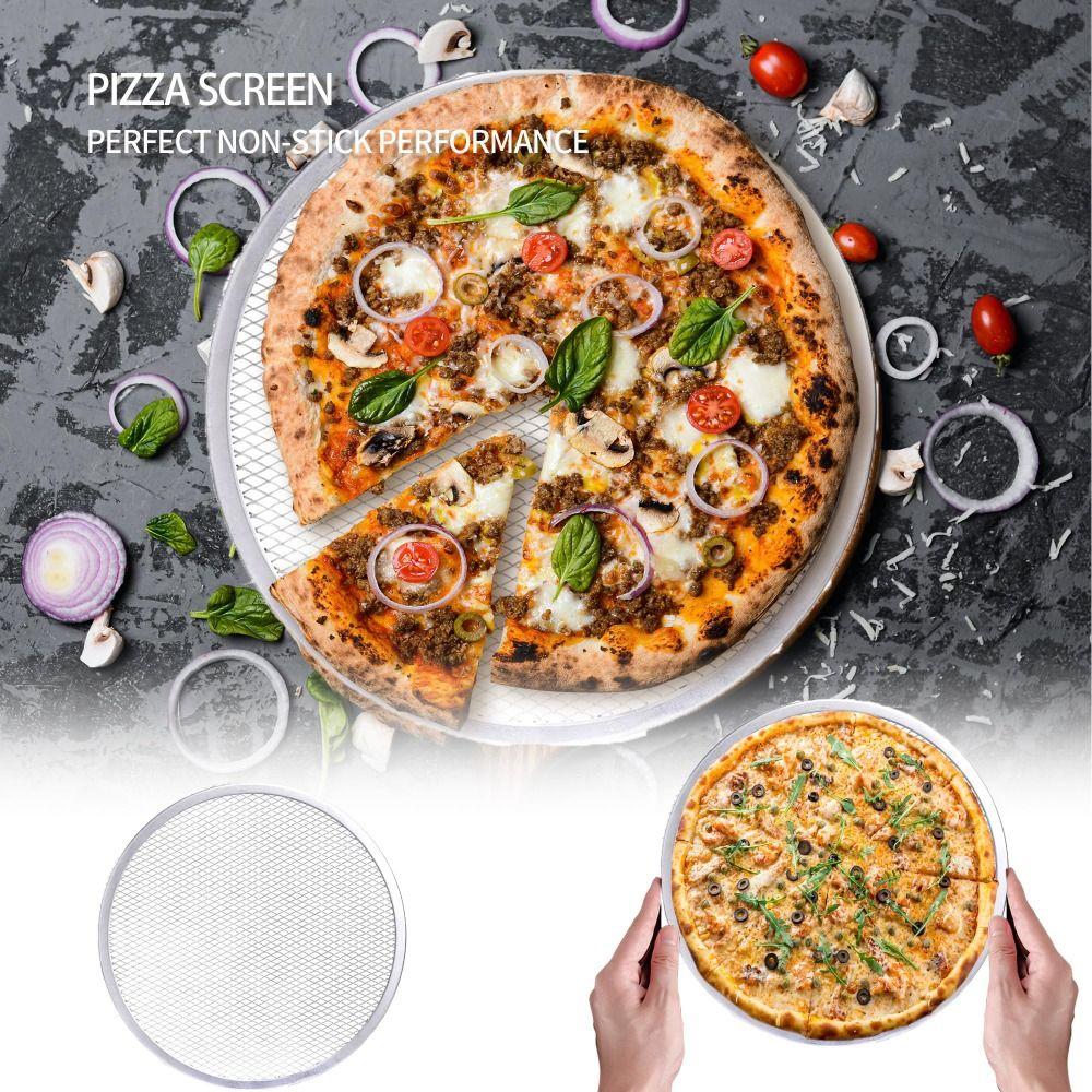 Metal Net Pizza Pan Reusable Bakeware Mesh Net Barbecue Grate  Kitchen