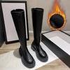 Autumn Winter Women Flats Heel Women Long Boots High Quality Soft Leather Ladies Knight Boots Casual Knee-high Boots