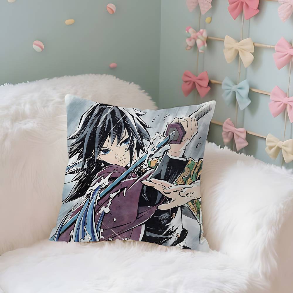 TTomiokas Giyuus Case Plush Fabric Soft Pillowcase Double Sided Print Cushion Cover Household Gifts