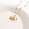 Charm Trendy Full Zircon Starfish Pearl Pendant Necklace for Women Luxury Gold Color Stainless Steel Summer Beach Collar Jewelry