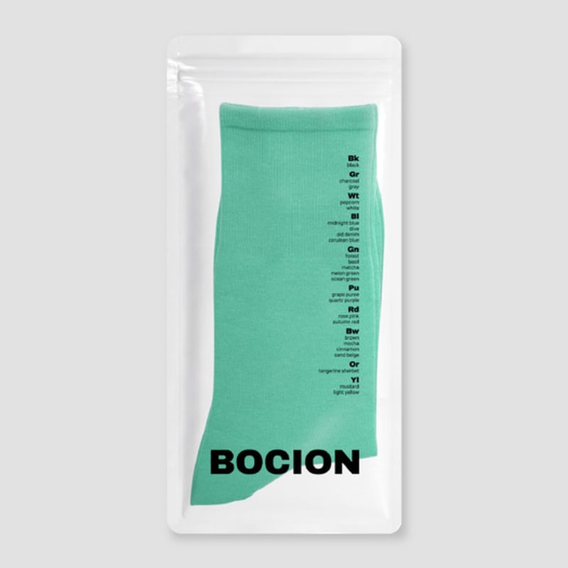 BOCION Ocean Green Solid Color Long Socks