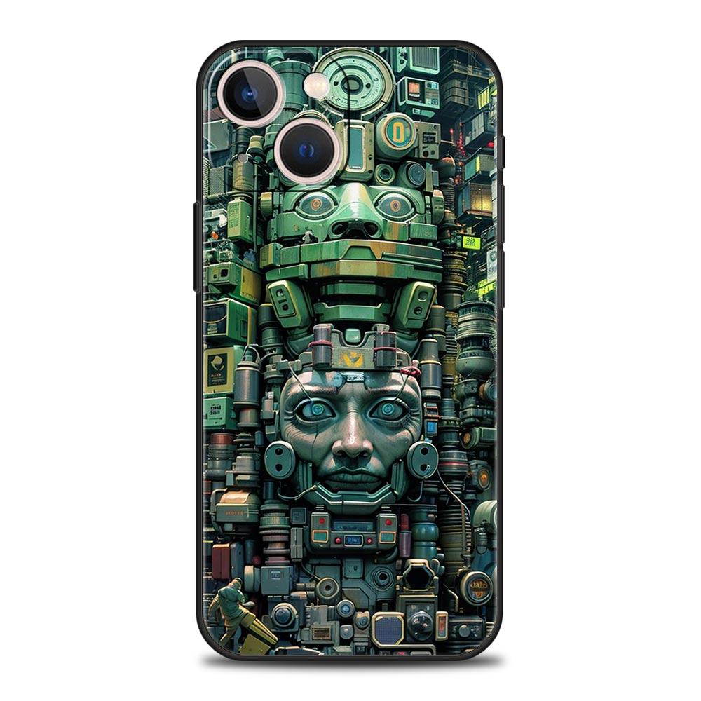 Vintage Totem Painting Phone Case Cover for iPhone 17 16 15 14 13 12 11 Pro Max 17 Air Plus Shockproof Soft TPU Shell Fundas Bag