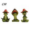 Dekorative Pilzstatue Yoga-Frosch-Figur, Kreative Harzstatue, Niedliche Sitzende Lustige Schreibtischdekorationen Grünes Ornament für Zuhause Büro Regal