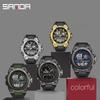 SANDA Electronic Watch Trendy Cool Electronic Watch Multi-function Alarm Clock Men's Wristwatch