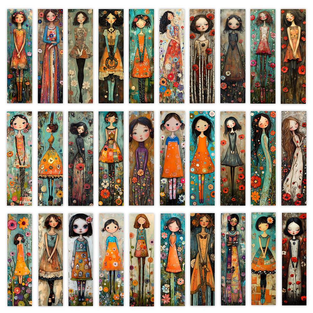 

32pcs, Cute and Playful Girl Bookmarks, Back to School, Christmas, Halloween, Teachers, Suitable for Readers and Birthday Gifts.