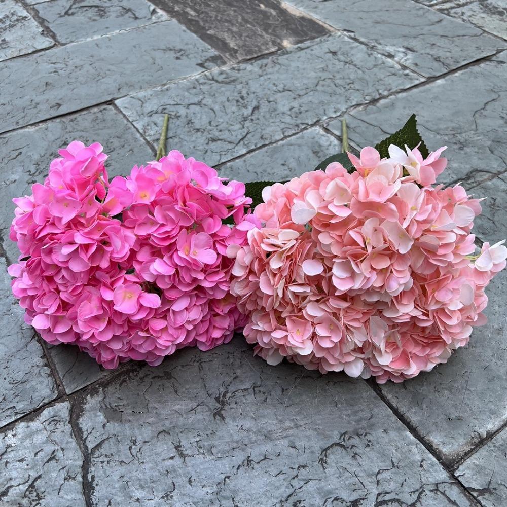 Silk Fake Hydrangea Flowers Large Size Simulated Wedding Floral  for Home Party Wedding