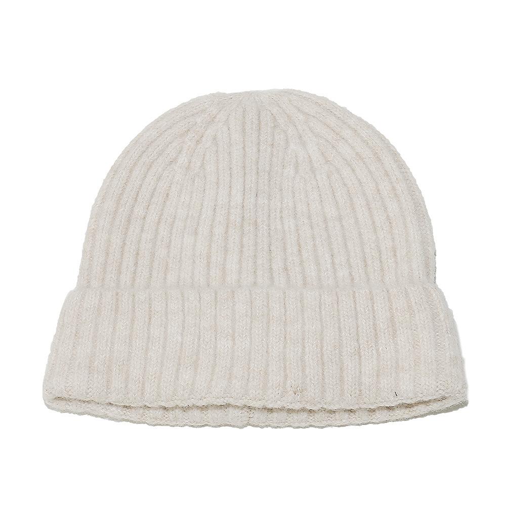 Wollmütze mit großem Kopfumfang, einfarbig, thermische Überziehmütze, Outdoor-Skimütze, Strickmütze für Damen