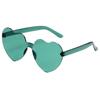 Rimless Heart Shaped Sunglasses, Transparent Candy Color Shades, Unisex Love Eyewear for Festivals, Parties and Daily Streetwear