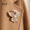 Faux Pearl Butterfly Pin Women Brooch Pin, Shape Lapel with Rhinestones Pearls Rhinestones, Jewelry Accessory for Dresses Coats Jackets Alloy