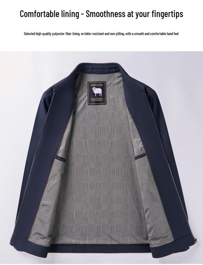 Men's Woolen Jacket - Business Casual for Middle-aged and Elderly