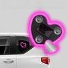 1 Set Car Window Suction Cup Led Atmosphere Light Heart Shaped Car Ambient Light 500Mah Solar/Usb-C Rechargeable Neon Lamp