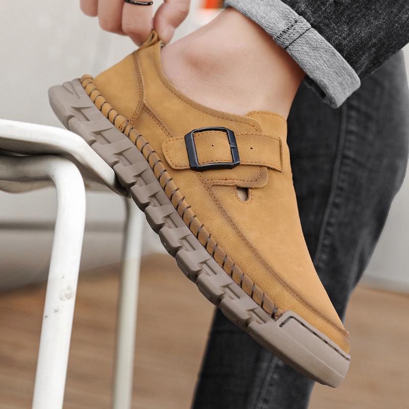 Fashion 2025 Men Loafers Slip On Handmade Leather Casual Shoes For Men Moccasins Plus Size 38-46 Flats Sneakers Vintage Design Man Shoes