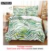 Quilt Duvet Cover Bedding Set Pillowcase Linens Green Plant 3D Queen King Size Double Bed Full Single 220x240 200x200 Bedroom