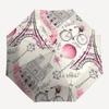 1pc Parisian Chic Folding Umbrella | Elegant Design, Fashionable Accessory, Durable Construction, Sturdy Ribs yy251107121