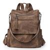 Women's Soft Leather Backpack Large Capacity Student Commuter Schoolbag Tassel Travel Backpack