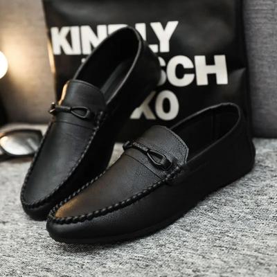 Flat Round Toe Men's Leather Shoes Non Slip and Waterproof Male Casual Shoe On Sale Shipping Free Cheap Clearance Slip-on Pu